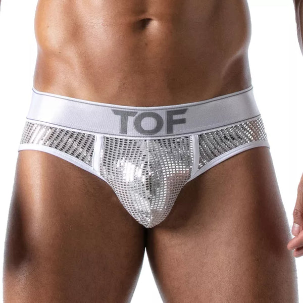 Silberner Star Brief mit glänzendem Premium Effekt von TOF Paris