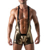 Body Singlet mit Glitzerstoff, elastischen Trägern & Taschen - Gold | TOF Paris