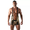 Body Singlet mit Glitzerstoff, elastischen Trägern & Taschen - Gold | TOF Paris