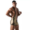 Body Singlet mit Glitzerstoff, elastischen Trägern & Taschen - Gold | TOF Paris