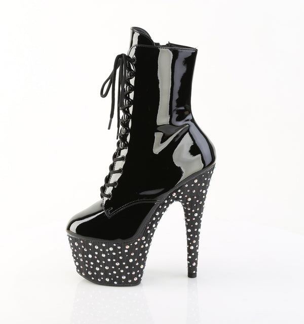STARDANCE-1020 Plateau Stiefeletten Schwarz Lack | Pleaser