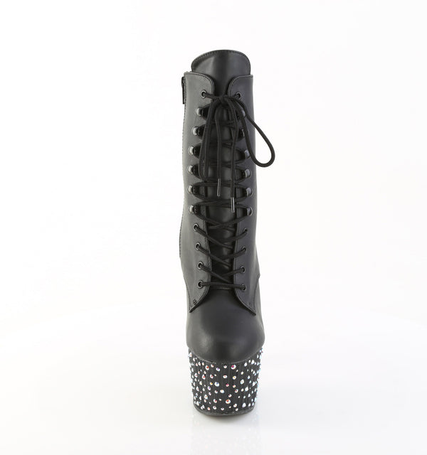 STARDANCE-1020 Plateau Stiefeletten Schwarz Matt | Pleaser