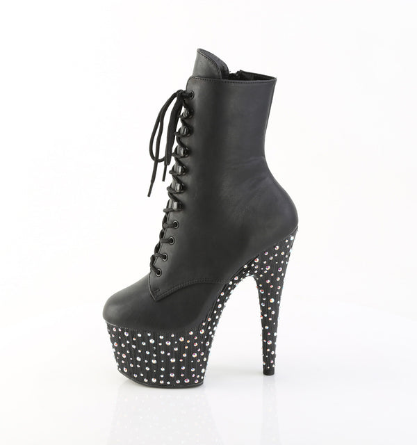 STARDANCE-1020 Plateau Stiefeletten Schwarz Matt | Pleaser