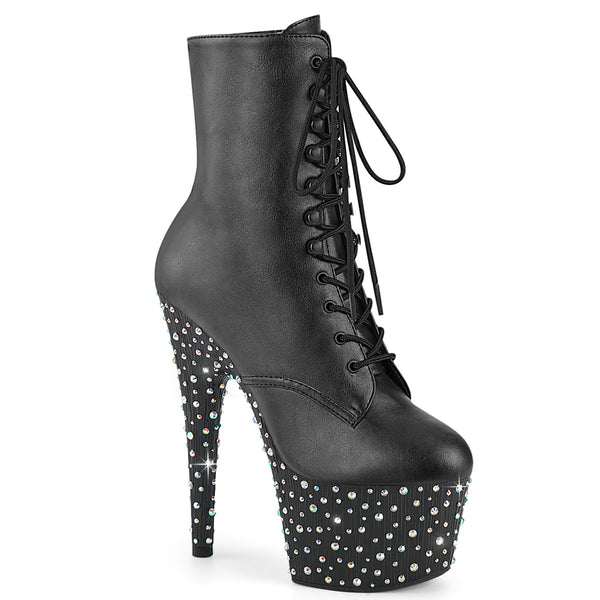 STARDANCE-1020 Plateau Stiefeletten Schwarz Matt | Pleaser