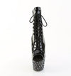 STARDANCE-1021 Plateau Stiefeletten Schwarz Lack Peeptoe | Pleaser