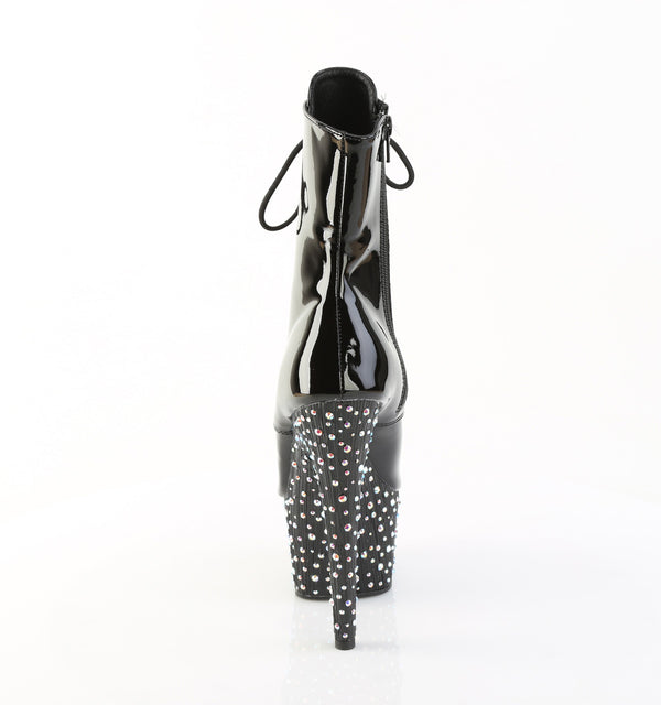 STARDANCE-1021 Plateau Stiefeletten Schwarz Lack Peeptoe | Pleaser