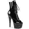 STARDANCE-1021 Plateau Stiefeletten Schwarz Lack Peeptoe | Pleaser
