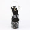 STARDANCE-708 Plateau Sandaletten Schwarz mit Glitzersteinen | Pleaser