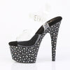 STARDANCE-708 Plateau Sandaletten Schwarz mit Glitzersteinen | Pleaser