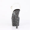 STARDANCE-708 Plateau Sandaletten Schwarz mit Glitzersteinen | Pleaser