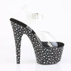 STARDANCE-708 Plateau Sandaletten Schwarz mit Glitzersteinen | Pleaser