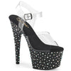 STARDANCE-708 Plateau Sandaletten Schwarz mit Glitzersteinen | Pleaser