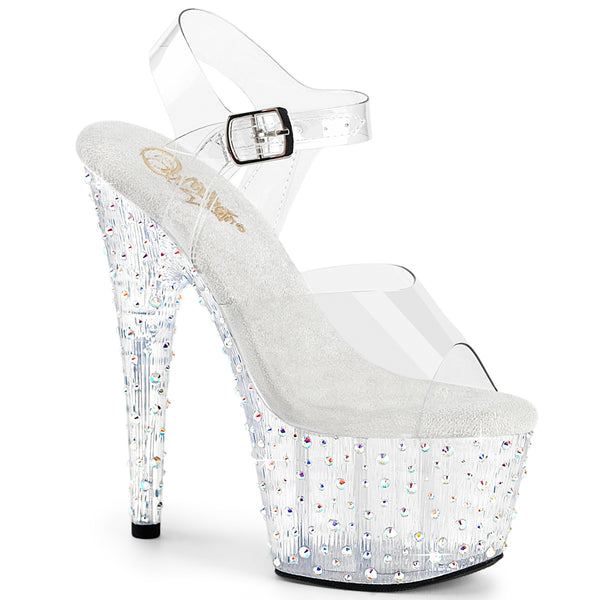STARDANCE-708 Plateau Sandaletten Transparent | Pleaser