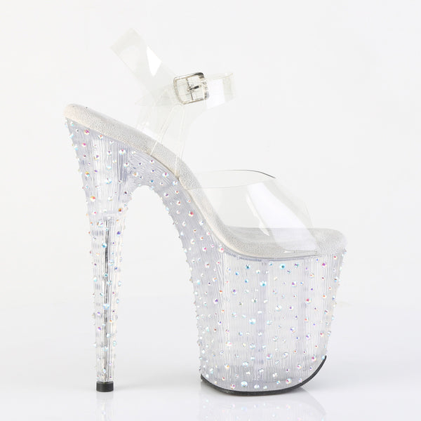 STARDANCE-808 Plateau Sandaletten Transparent | Pleaser