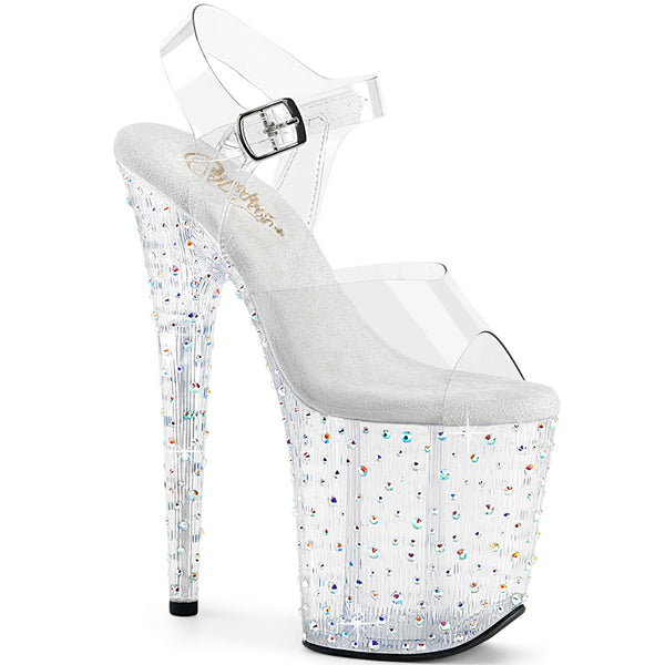 STARDANCE-808 Plateau Sandaletten Transparent | Pleaser