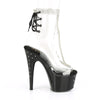 STARDUST-1018C-2RS Plateau Stiefeletten Schwarz/Transparent | Pleaser
