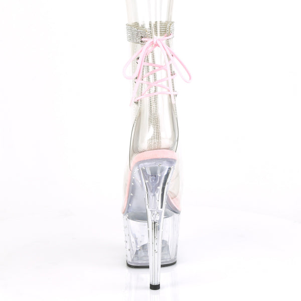 STARDUST-1018C-2RS Plateau Stiefeletten - Pink/Transparent | Pleaser
