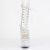 STARDUST-1021C-7 - Plateau Stiefeletten - Transparent mit Strass | Pleaser