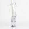 STARDUST-1021C-7 - Plateau Stiefeletten - Transparent mit Strass | Pleaser