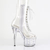 STARDUST-1021C-7 - Plateau Stiefeletten - Transparent mit Strass | Pleaser