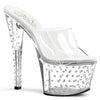 STARDUST-701 Plateau Pantoletten Glitzer | Pleaser