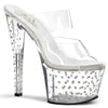 STARDUST-702 Plateau Pantoletten transparent | Pleaser