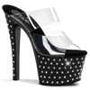 STARDUST-702 Plateau Pantoletten Schwarz/Transparent | Pleaser