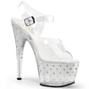 STARDUST-708T Plateau Sandaletten - Silber | Pleaser