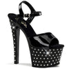 STARDUST-709 Plateau Sandaletten Lack Schwarz | Pleaser