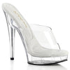SULTRY-601 Plateau Pantoletten - Transparent | Fabulicious