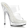 SULTRY-602 Plateau Pantoletten - Transparent | Fabulicious