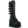 SWING-815 Plateau Stiefel - Schwarz Lack/Holo | DemoniaCult