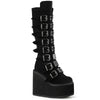 SWING-815 Plateau Stiefel - Schwarz Velour | DemoniaCult