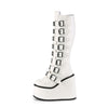 SWING-815 Plateau Stiefel - Weiss Lack | DemoniaCult