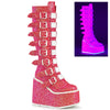 SWING-815 Plateau Stiefel - Pink neon UV | DemoniaCult