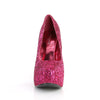 TEEZE-06GW Plateau Pumps Glitter Hot Pink | Pleaser Pink Label