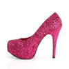 TEEZE-06GW Plateau Pumps Glitter Hot Pink | Pleaser Pink Label