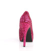 TEEZE-06GW Plateau Pumps Glitter Hot Pink | Pleaser Pink Label SALE