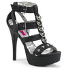TEEZE-42W Plateau Sandaletten - Schwarz (Weit) | Pleaser Pink Label