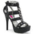 TEEZE-42W Plateau Sandaletten - Schwarz (Weit) | Pleaser Pink Label
