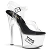 TIPJAR-708-5 Plateau Sandaletten Transparent/Schwarz | Pleaser