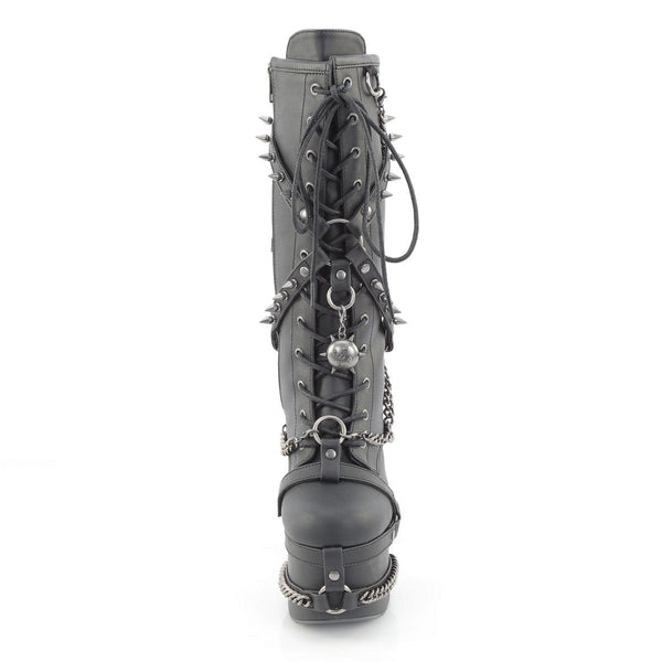 TORMENT-156 Plateau Stiefel Schwarz Matt von DemoniaCult – Ansicht 2