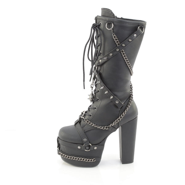 TORMENT-156 Plateau Stiefel Schwarz Matt von DemoniaCult – Ansicht 3
