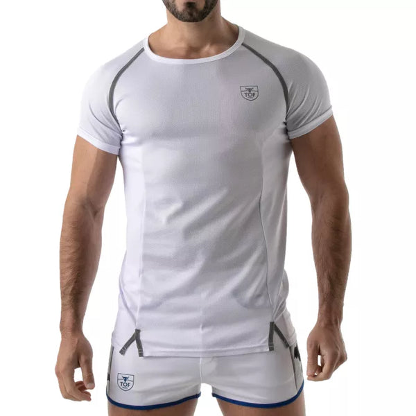 Weißes Total Protection T-Shirt mit modernem Designer Cut von TOF Paris – Ansicht 2