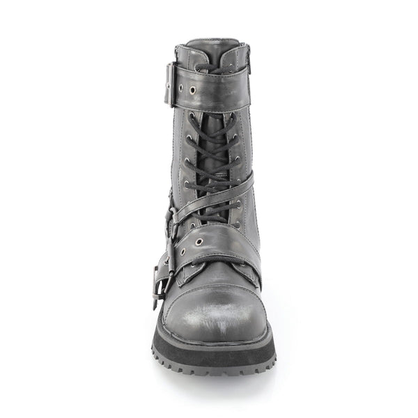 VALOR-220 Plateau Stiefel Grau Matt von DemoniaCult – Ansicht 2