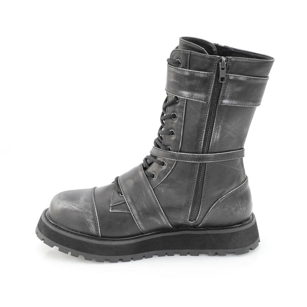 VALOR-220 Plateau Stiefel Grau Matt von DemoniaCult – Ansicht 3