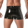 Vinyl Shorts Herren - Mid-Thigh mit 5 praktischen Taschen, glänzend, Schwarz | TOF Paris