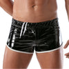 Vinyl Fetish Shorts Herren - Stretch & Reflektierende Details Schwarz Weiß | TOF Paris