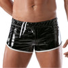 Vinyl Fetish Shorts Herren - Stretch & Reflektierende Details Schwarz Weiß | TOF Paris