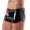 Vinyl Fetish Shorts Herren - Stretch, Reflektierend & Verstellbar, Schwarz - Rot | TOF Paris